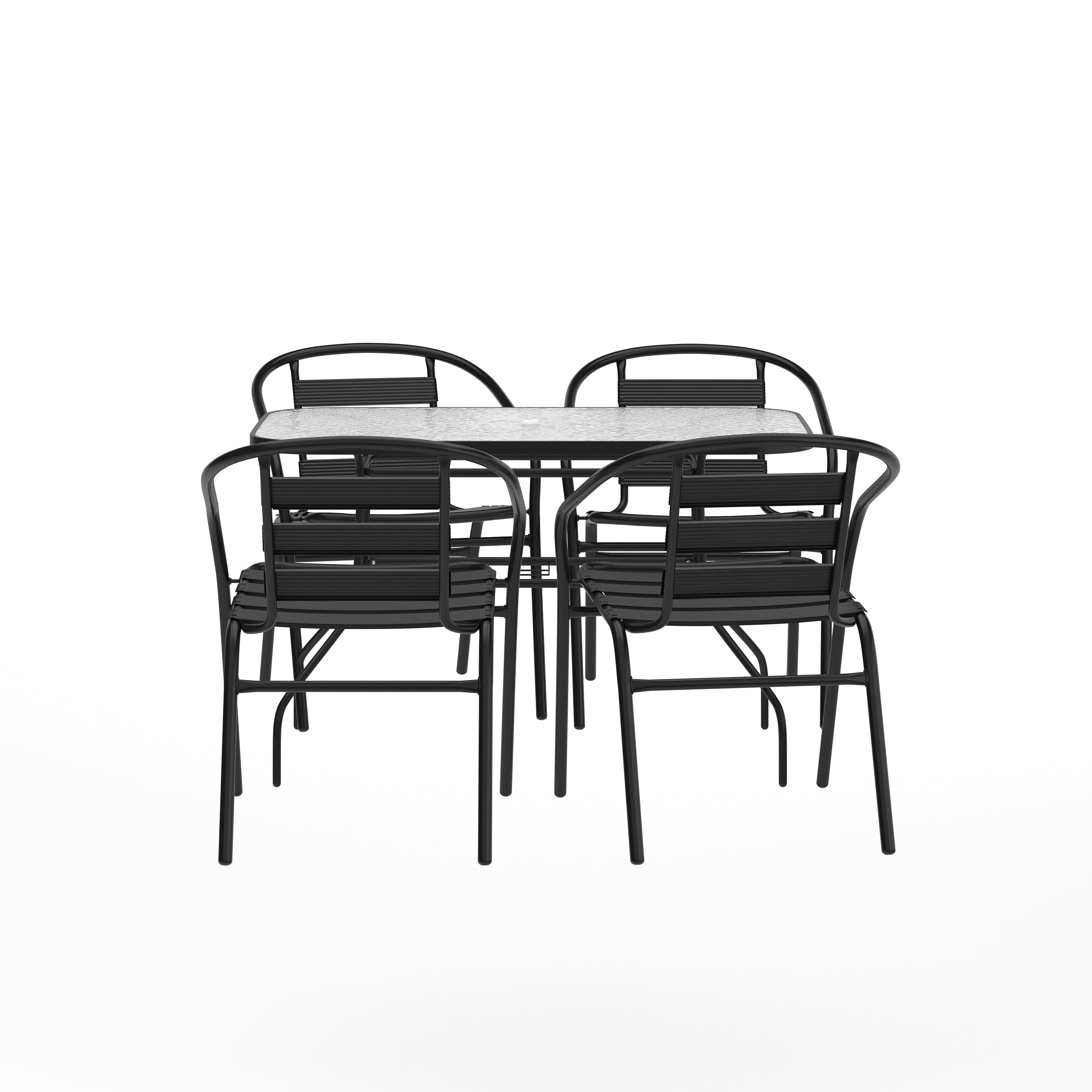 47 glass for patio table with umbrella SogesHome Inch Rectangle Tempered Dining Coffee Table Dining Bistro Table, Outdoor Garden Balcony Backyard Poolside Lawn, Hole, Brown : Home & Kitchen adding a touch of elegance to your outdoor decor. 48-inch Round Glass-Top Outdoor Patio