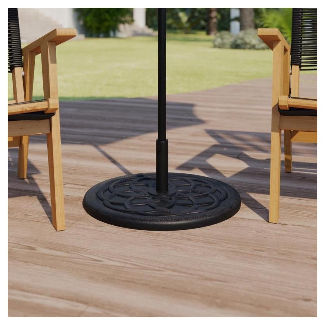in ground patio umbrella base Kona Universal Bronze Cement Patio Umbrella Base with Weatherproof Coa – Restaurant Furniture Plus