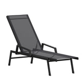 Brazos Adjustable Outdoor Chaise Lounge Chair with Arms