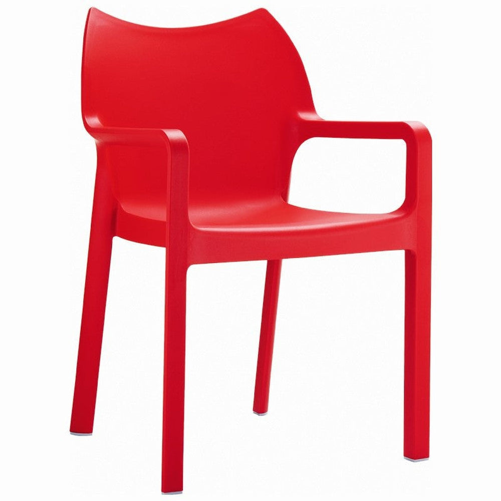 diva resin outdoor dining arm chair red isp028 red