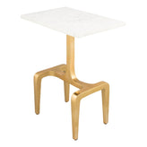 clement marble side table white gold