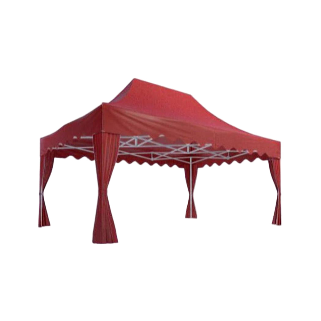 curtains for tents 15x10ft Canopy Tent with Scalloped Valances and Corner Curtains