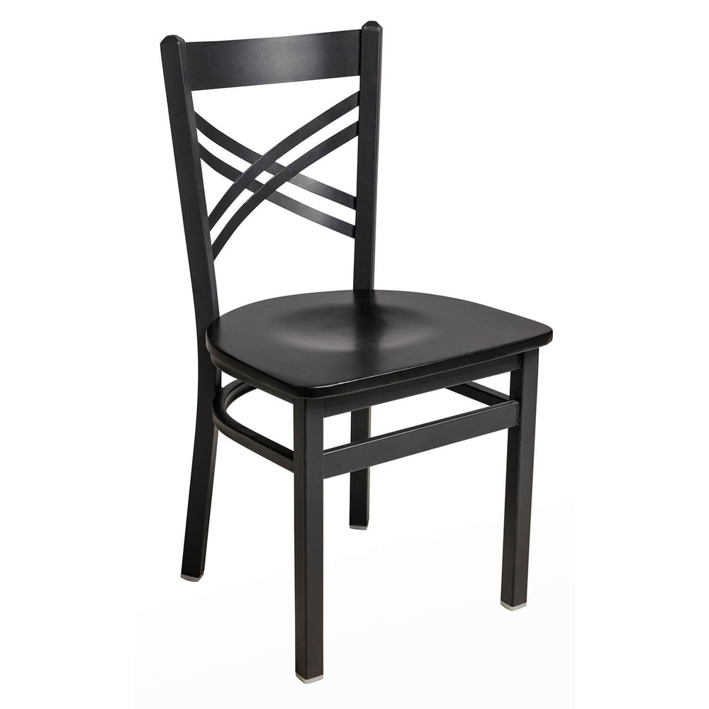 Akrin Cross Back Side Chair with Wood or Vinyl Seat
