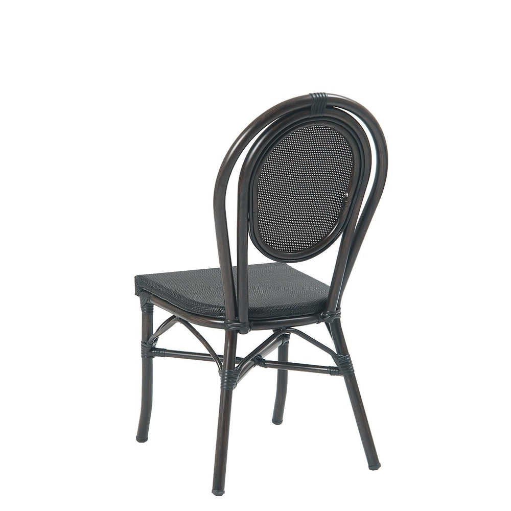 Outdoor Aluminum Side Chair with Synthetic Wicker Seat and Back