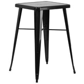 tolix style 23 75 square black metal indoor outdoor bar height table