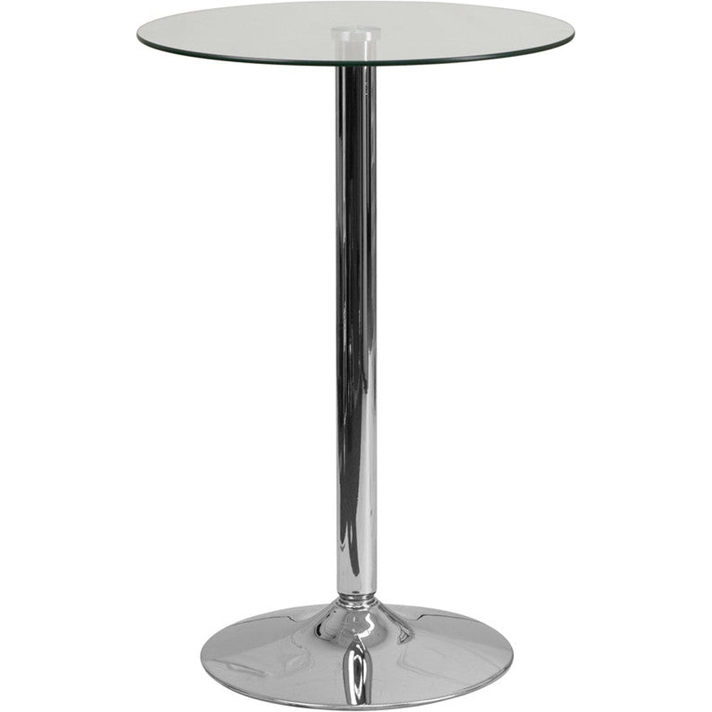 23 5 round glass table with 35 5h chrome metal base