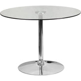 31 5 round glass table with 29h chrome metal base