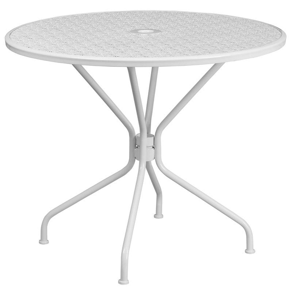 35 25 gold steel patio table
