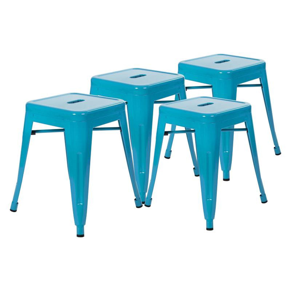 Kai 18" Dining Height Backless Metal Indoor Stackable Stool - Set of 4