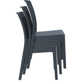 florida resin wickerlook dining chair dark gray