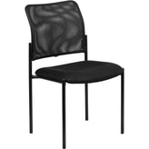 comfort black mesh stackable steel side chair