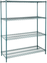 Green Epoxy Coated Wire Shelving