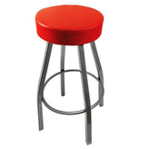 os standard button top barstool with clear coat swivel frame