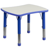 Wren 21.875''W x 26.625''L Rectangular Blue Plastic Height Adjustable Activity Table with Grey Top