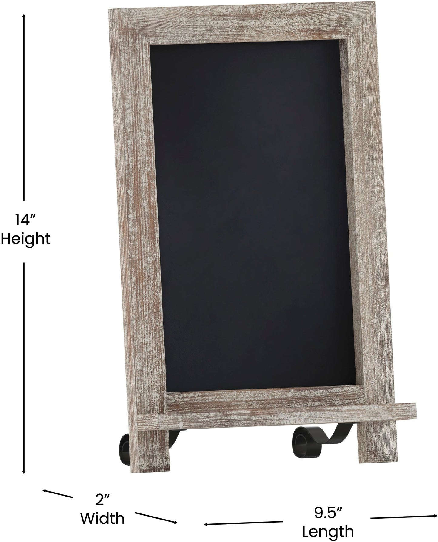 Canterbury 9.5" x 14" Weathered Tabletop Magnetic Chalkboards with Metal Scrolled Legs, Hanging Wall Chalkboards, Countertop Memo Boards, Set of 10