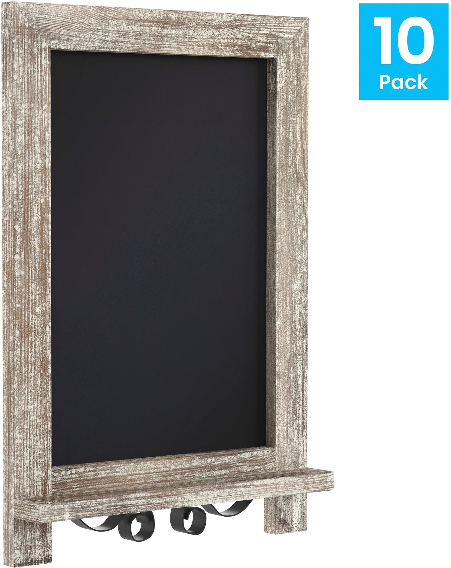 Canterbury 9.5" x 14" Weathered Tabletop Magnetic Chalkboards with Metal Scrolled Legs, Hanging Wall Chalkboards, Countertop Memo Boards, Set of 10