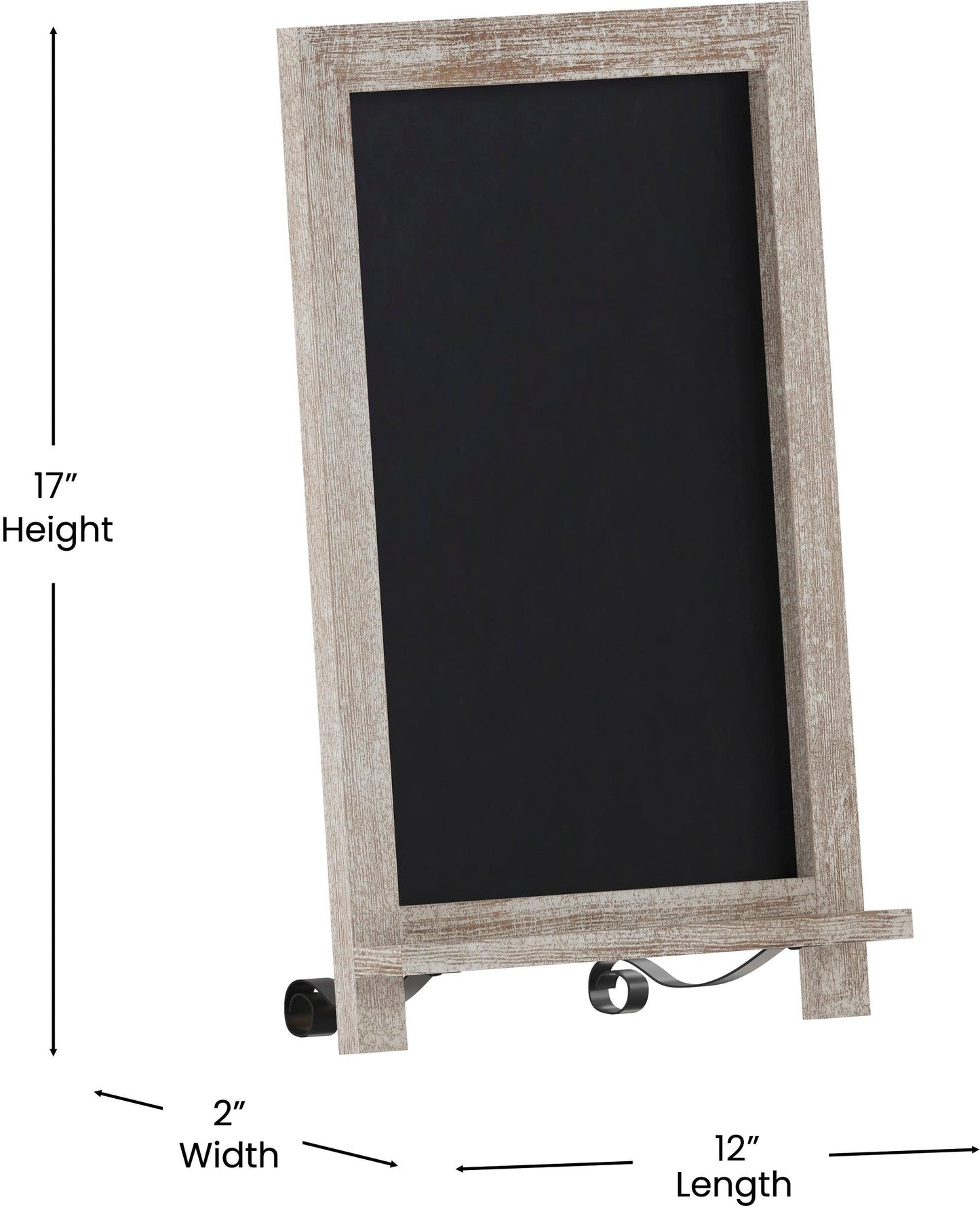 Canterbury 12" x 17" Weathered Tabletop Magnetic Chalkboards with Metal Scrolled Legs, Hanging Wall Chalkboards, Countertop Memo Boards, Set of 10