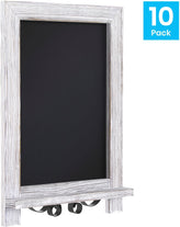 Canterbury 9.5" x 14" Whitewashed Tabletop Magnetic Chalkboards with Metal Scrolled Legs, Hanging Wall Chalkboards, Countertop Memo Boards, Set of 10