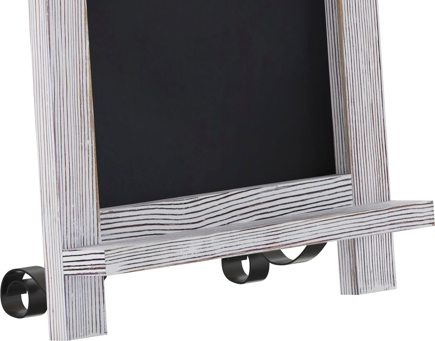 Canterbury 9.5" x 14" Whitewashed Tabletop Magnetic Chalkboards with Metal Scrolled Legs, Hanging Wall Chalkboards, Countertop Memo Boards, Set of 10