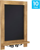 Canterbury 9.5" x 14" Torched Wood Tabletop Magnetic Chalkboards with Metal Scrolled Legs, Hanging Wall Chalkboards, Countertop Memo Boards, Set of 10