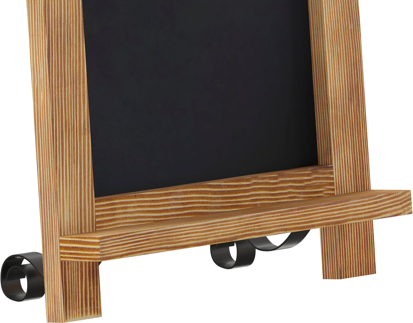 Canterbury 9.5" x 14" Torched Wood Tabletop Magnetic Chalkboards with Metal Scrolled Legs, Hanging Wall Chalkboards, Countertop Memo Boards, Set of 10