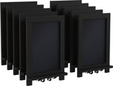 Canterbury 9.5" x 14" Black Tabletop Magnetic Chalkboards with Metal Scrolled Legs, Hanging Wall Chalkboards, Countertop Memo Boards, Set of 10