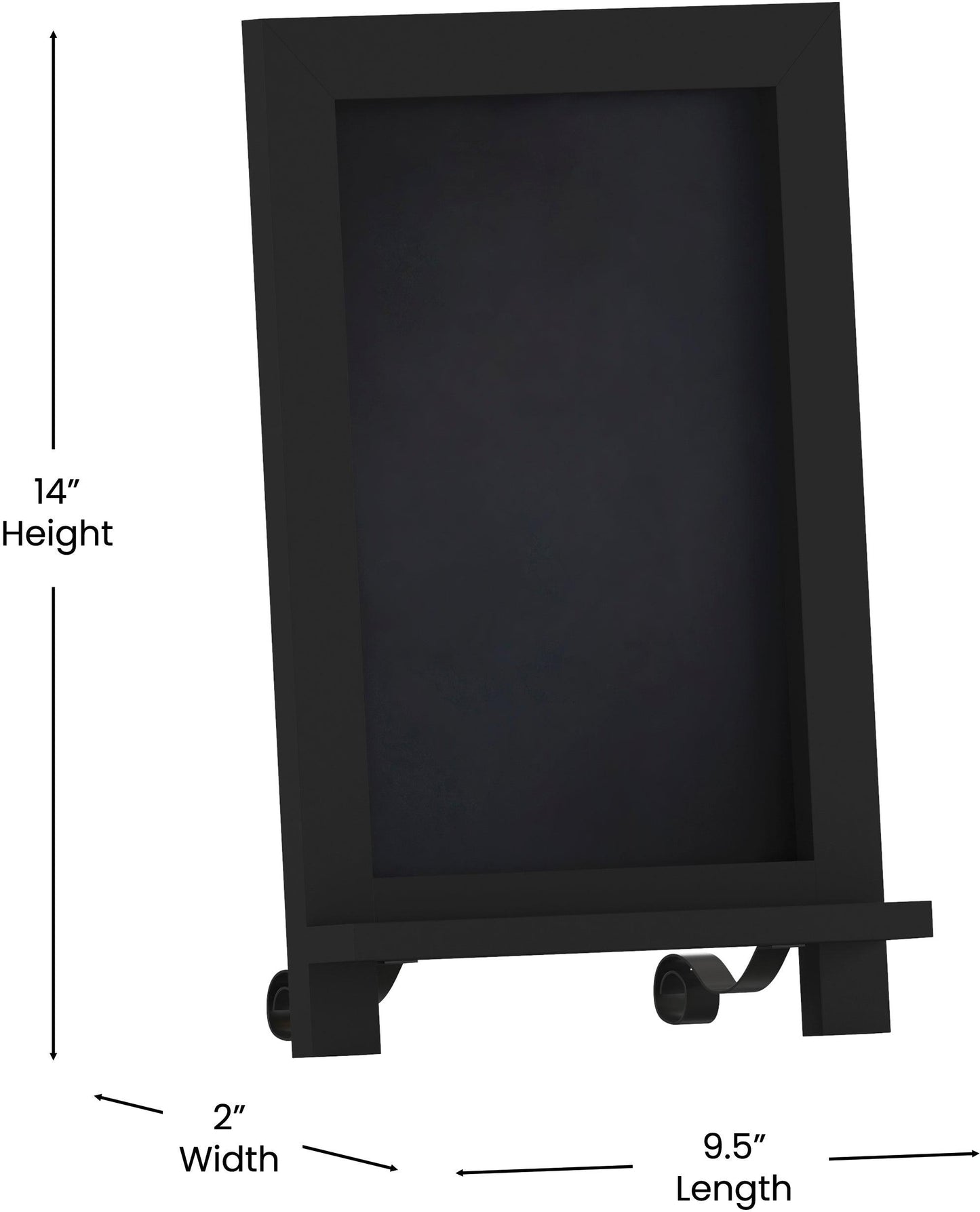 Canterbury 9.5" x 14" Black Tabletop Magnetic Chalkboards with Metal Scrolled Legs, Hanging Wall Chalkboards, Countertop Memo Boards, Set of 10