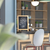 Canterbury 12" x 17" Torched Wood Tabletop Magnetic Chalkboards with Metal Scrolled Legs, Hanging Wall Chalkboards, Countertop Memo Boards, Set of 10