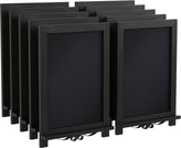Canterbury 12" x 17" Black Tabletop Magnetic Chalkboards with Metal Scrolled Legs, Hanging Wall Chalkboards, Countertop Memo Boards, Set of 10