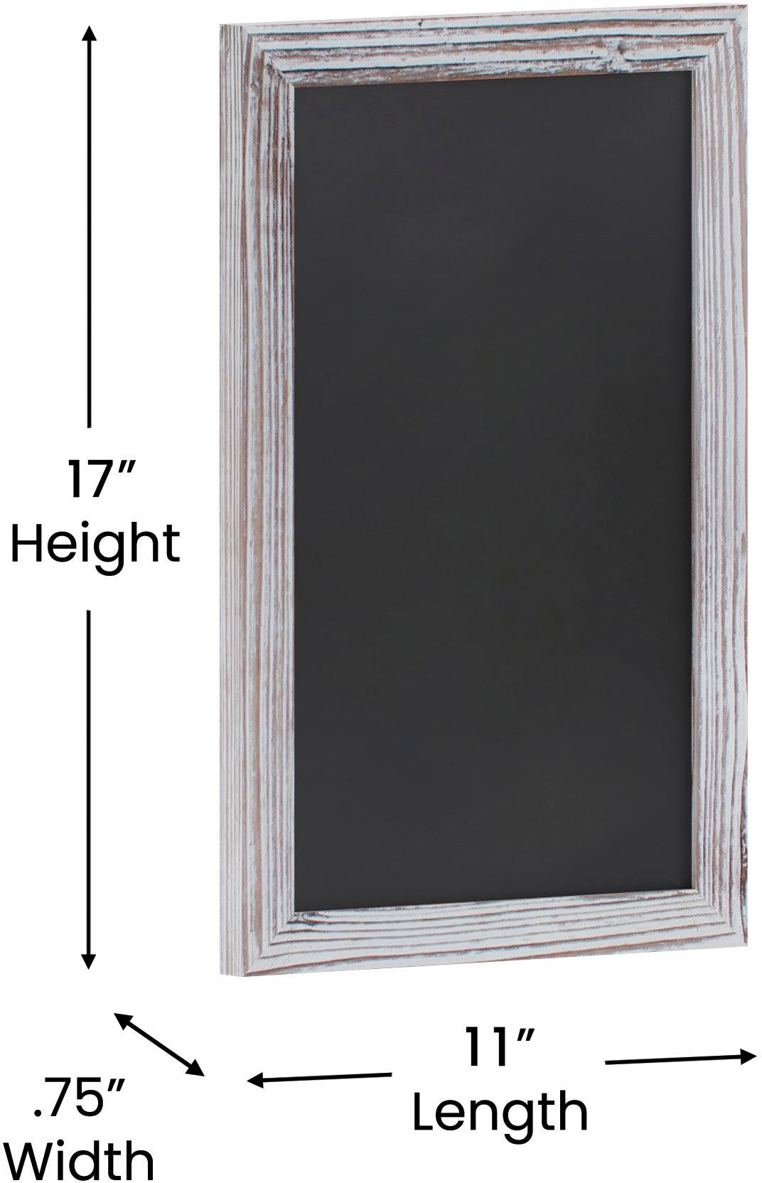Canterbury 11" x 17" Whitewashed Wall Mount Magnetic Chalkboard Sign, Hanging Wall Chalkboard Memo Board for Home, School, or Business, Set of 10