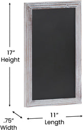Canterbury 11" x 17" Whitewashed Wall Mount Magnetic Chalkboard Sign, Hanging Wall Chalkboard Memo Board for Home, School, or Business, Set of 10