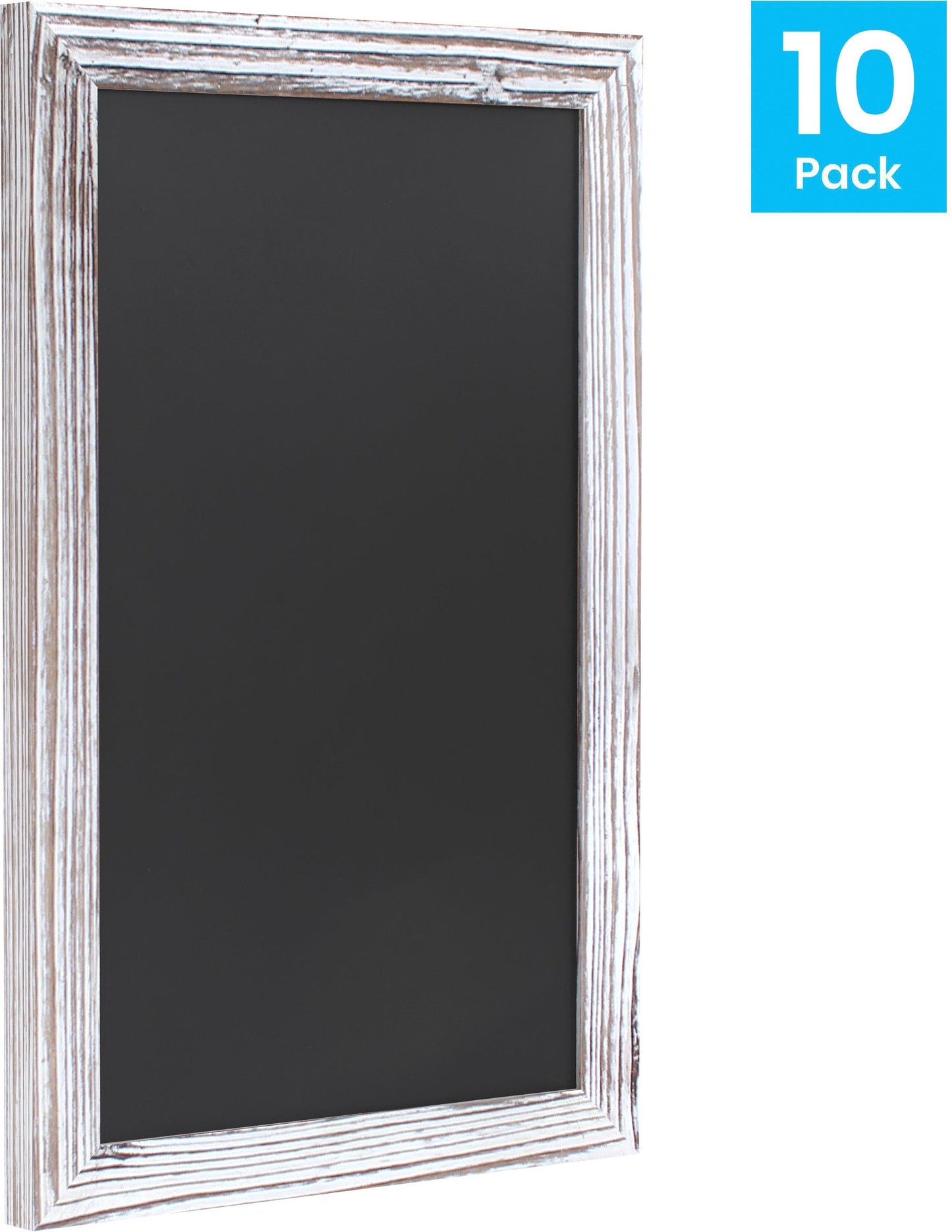 Canterbury 11" x 17" Whitewashed Wall Mount Magnetic Chalkboard Sign, Hanging Wall Chalkboard Memo Board for Home, School, or Business, Set of 10