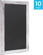Canterbury 11" x 17" Whitewashed Wall Mount Magnetic Chalkboard Sign, Hanging Wall Chalkboard Memo Board for Home, School, or Business, Set of 10