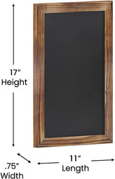 Canterbury 11" x 17" Torched Wood Wall Mount Magnetic Chalkboard Sign, Hanging Wall Chalkboard Memo Board for Home, School, or Business, Set of 10