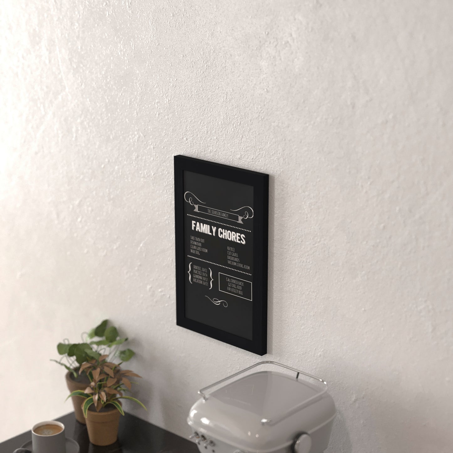 Canterbury 11" x 17" Black Wall Mount Magnetic Chalkboard Sign, Hanging Wall Chalkboard Memo Board for Home, School, or Business, Set of 10