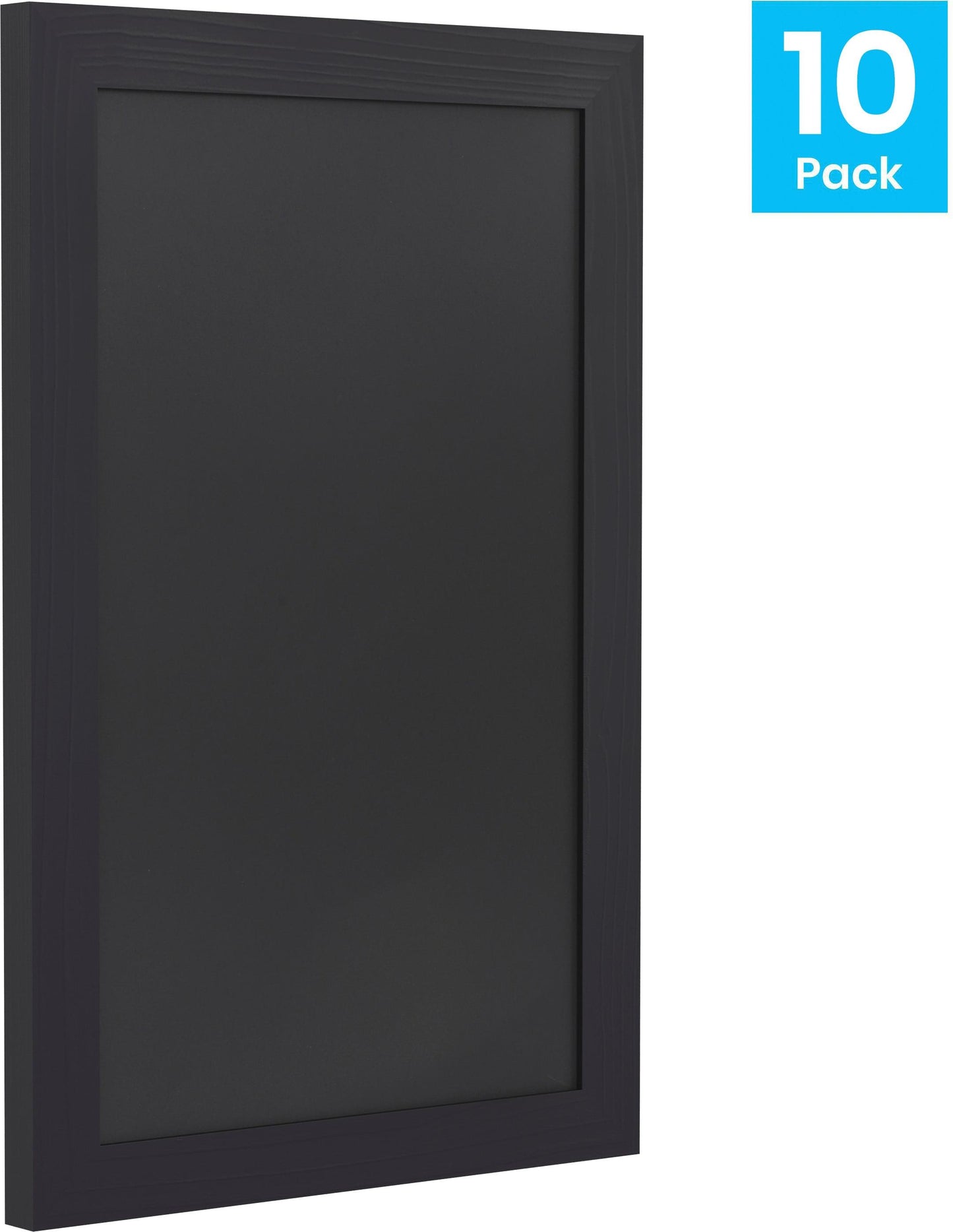 Canterbury 11" x 17" Black Wall Mount Magnetic Chalkboard Sign, Hanging Wall Chalkboard Memo Board for Home, School, or Business, Set of 10