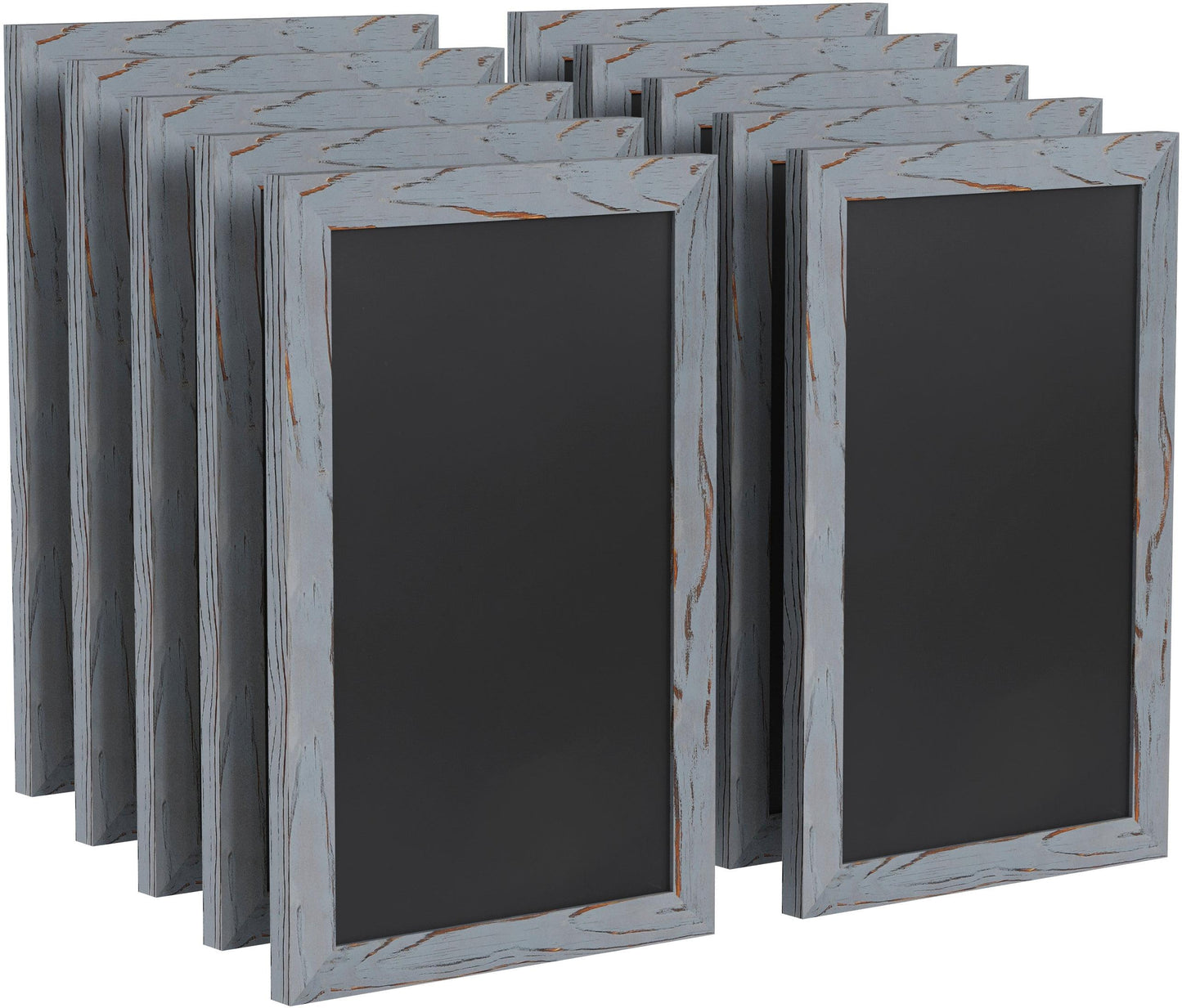 Canterbury 11" x 17" Rustic Gray Wall Mount Magnetic Chalkboard Sign, Hanging Wall Chalkboard Memo Board for Home, School, or Business, Set of 10