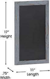 Canterbury 11" x 17" Rustic Gray Wall Mount Magnetic Chalkboard Sign, Hanging Wall Chalkboard Memo Board for Home, School, or Business, Set of 10