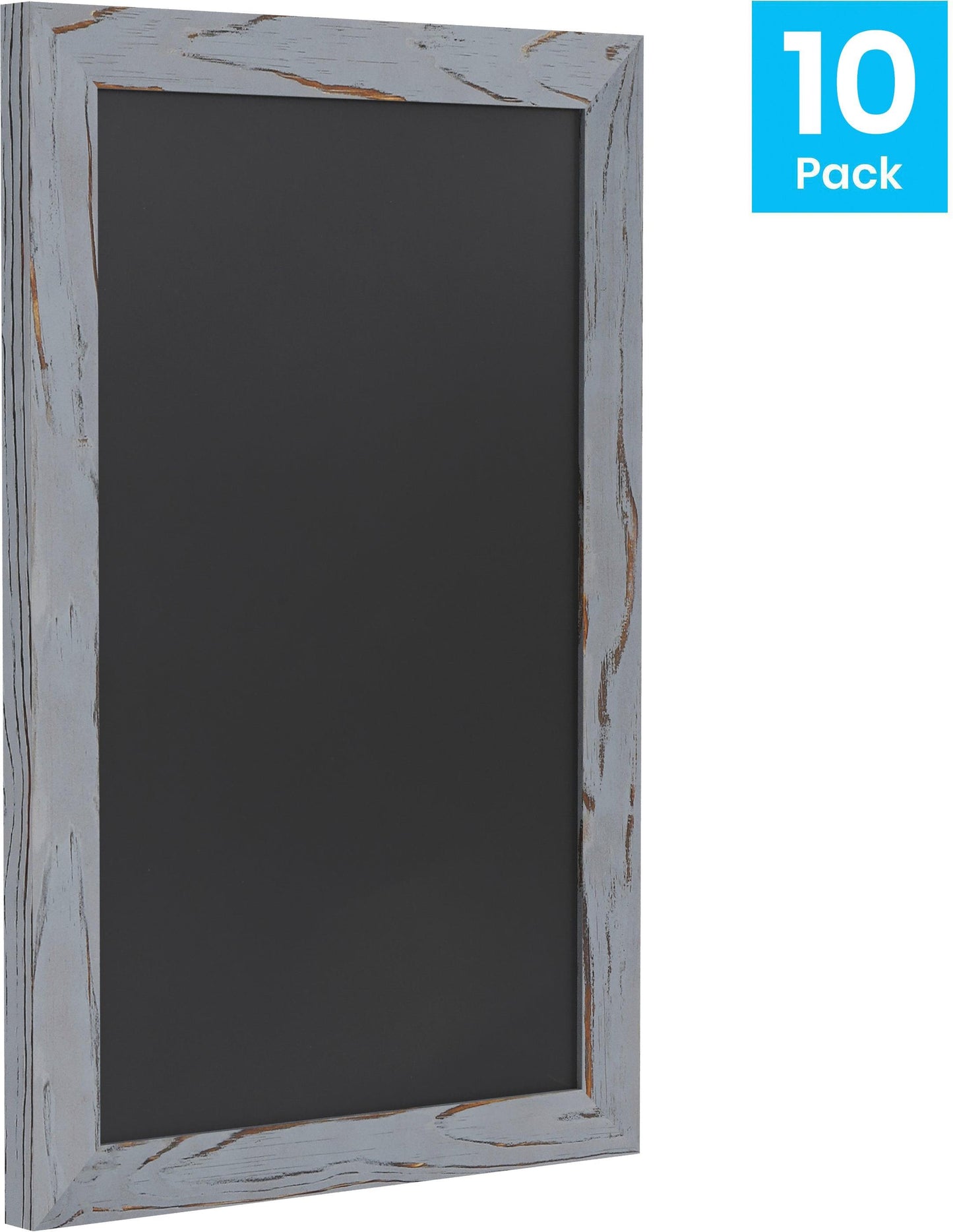 Canterbury 11" x 17" Rustic Gray Wall Mount Magnetic Chalkboard Sign, Hanging Wall Chalkboard Memo Board for Home, School, or Business, Set of 10