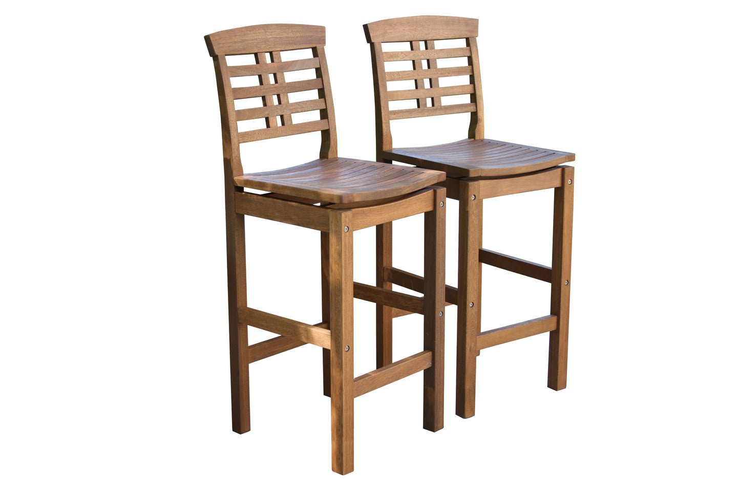 Eucalyptus Outdoor Bar Stool with Backrest