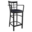 Window Back Metal Bar Stool With Arms19c43c32c742fe0257