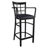Window Back Metal Bar Stool With Arms19c43c32c742fe0257