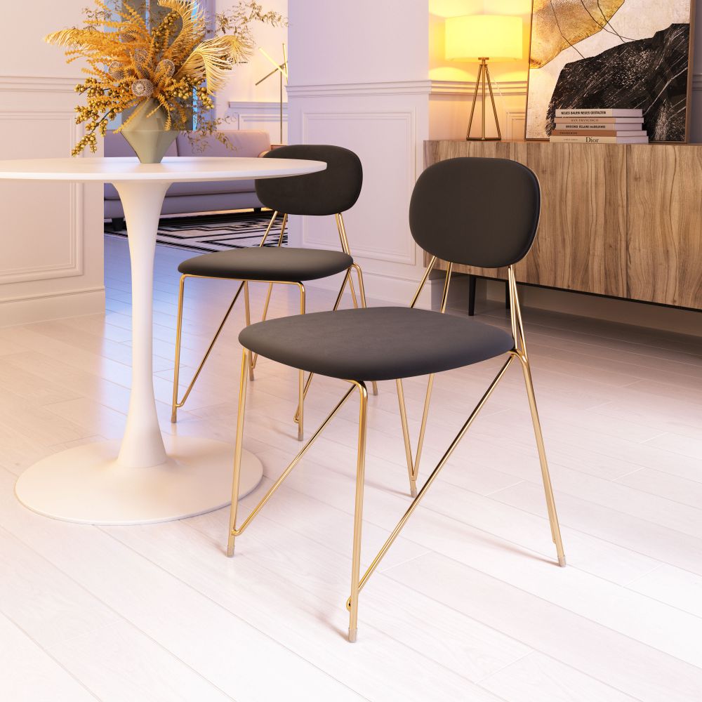 Georges Upholstered Metal Side Chair