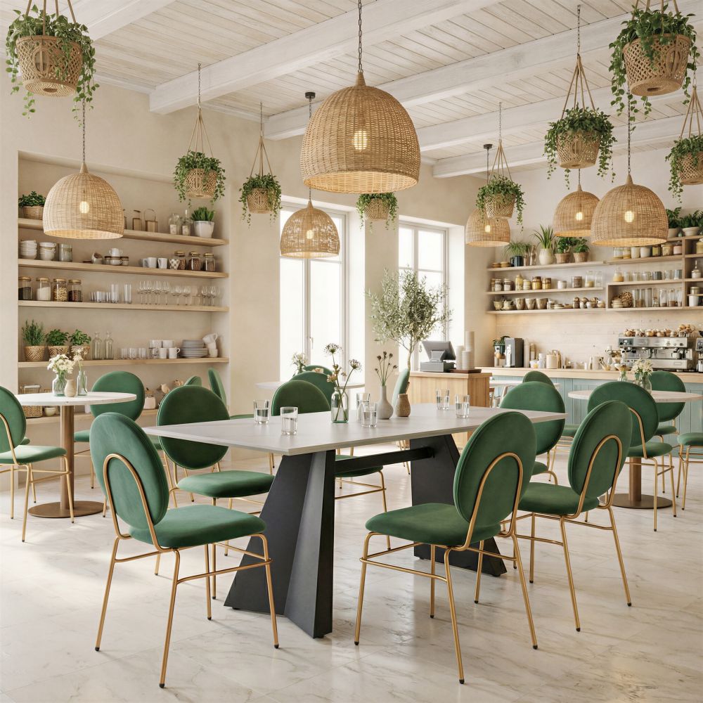 Odessa Dining Chair Green & Gold