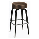 Custom Upholstered Button Top Swivel Bar Stool with Square Frame