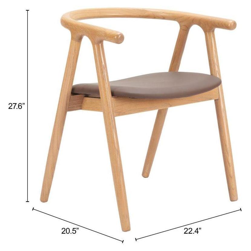 Peker Dining Chair Brown & Natural