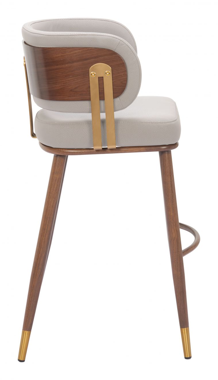 Brew Upholstered Metal Bar Stool - Beige