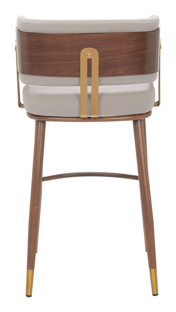 Brew Upholstered Metal Bar Stool - Beige