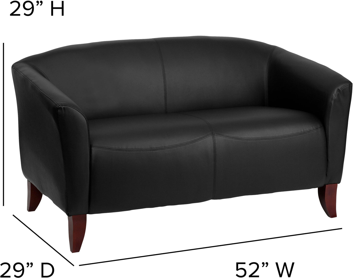 HERCULES Imperial Series Black LeatherSoft Loveseat
