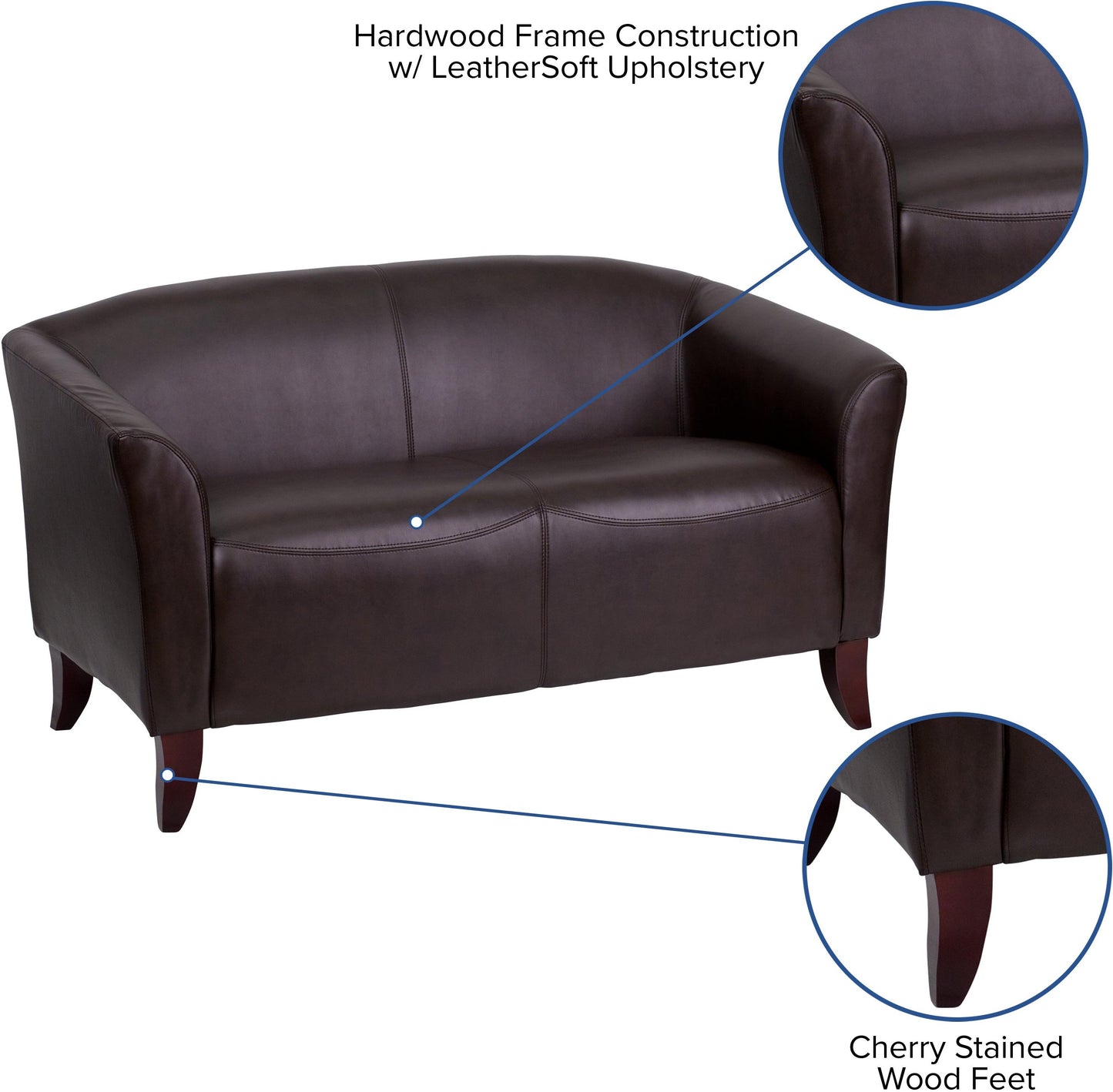 HERCULES Imperial Series Brown LeatherSoft Loveseat